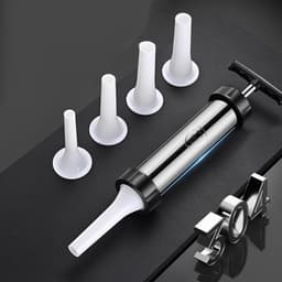 CRLYN® Worstenvuller - Worstenmaker Machine - Handmatig - RVS - Zilver en Zwart — thumbnail 3