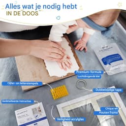 Baby Hand- en Voetafdruk Kit - Bubzi Co - Niet-Giftige Luchtdrogende Klei - Herinneringslijst - Voor Pasgeborenen & Nieuwe Moeders - Wit — thumbnail 3