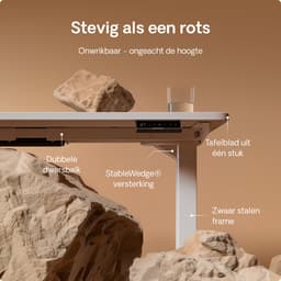 Desktronic HomePro Zit-sta Bureau Elektrisch In Hoogte Verstelbaar, 200x80cm Wit/Wit, Stille Dubbele Motor, Hoogte 62-126cm — thumbnail 4