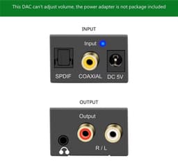 Delmark Digitaal naar Analoog Audio Converter - Toslink naar RCA of AUX hoofdtelefoon 3.5mm jack - Coax naar RCA — thumbnail 5