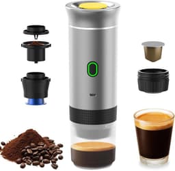 Draagbare Koffiemachine - Koffiezetapparaat Auto - Compact - Zilver — thumbnail 1