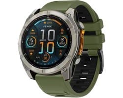 Stravo Dubbelkleurige Siliconen bandje in Fenix 8 Stijl voor Garmin Fenix 5s - Plus & Sapphire - Fenix 6s - Pro & Sapphire - Garmin Fenix 7s / Fenix 8 - 43mm - Quickfit 20 / 20mm band voor Garmin smartwatches - Horlogebandje - Groen/Zwart