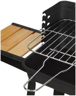 Houtskool Barbecue met Wielen Hout - BBQ Zwart — thumbnail 2