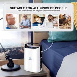 Zuurstofmachine - Zuurstofapparaat - Zuurstofconcentrator – Draagbare Zuurstofmachine – Pulsstroom – 5 Liter – 93% ± 3% Zuiverheid – Instelbare Flow – Thuisgebruik – Auto – Buiten – Compact – Stil – EU Stekker – Lichtgewicht — thumbnail 2