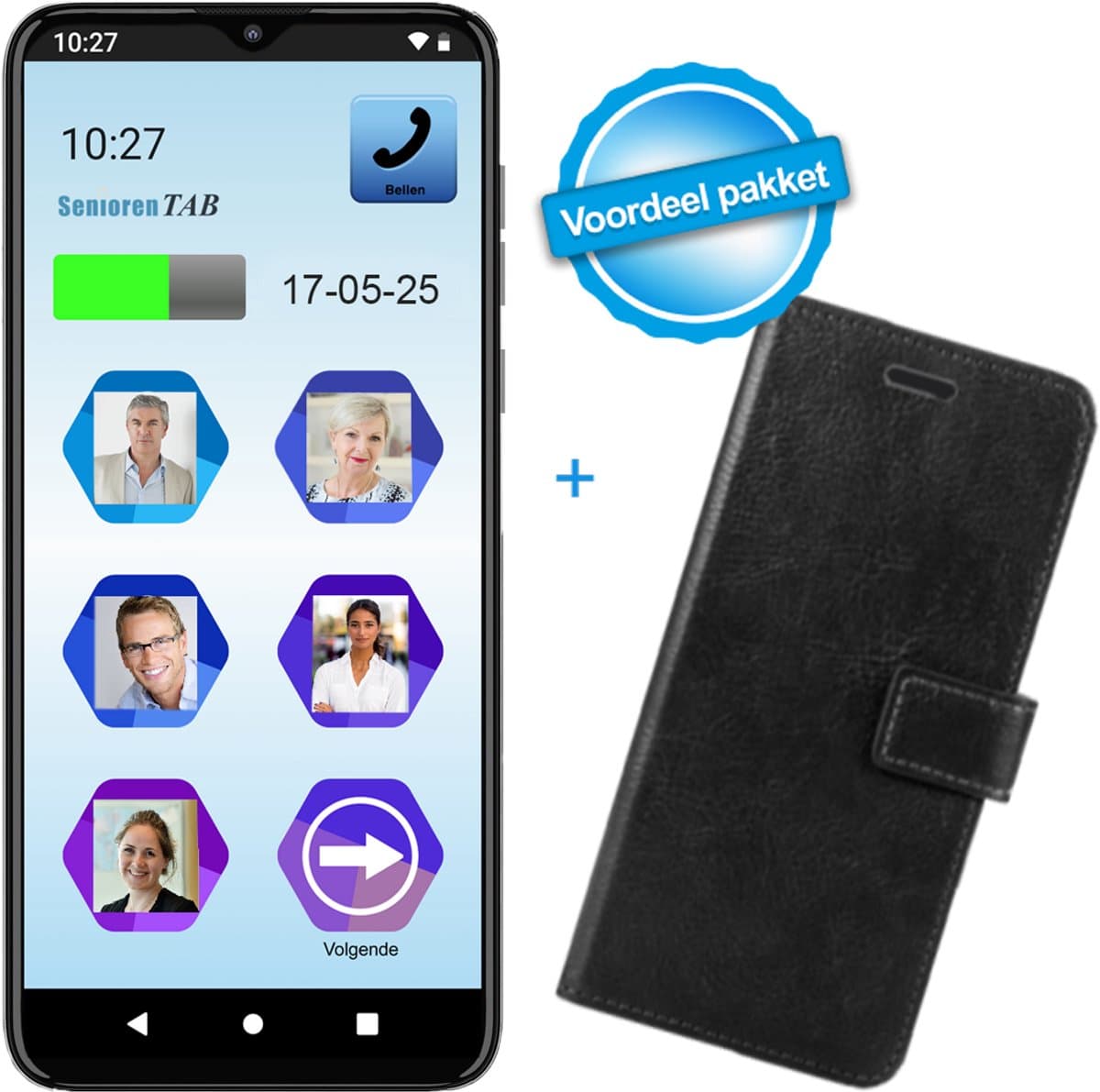 SeniorenTAB - Easy Smartphone Voordeelpakket - (beeld)bellen via foto's - 64GB - inclusief beschermhoes — afbeelding 1