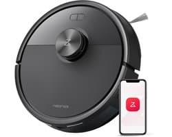 Roborock Q7 M5–Robotstofzuiger met dweilfunctie–10000 Pa sterke zuigkracht–Dubbel antiklitsysteem– 150 min gebruiksduur– LiDAR-navigatie–Stofzuigerrobot voor tapijt– Dierenharen–Zwart–Q5 PRO Upgrade