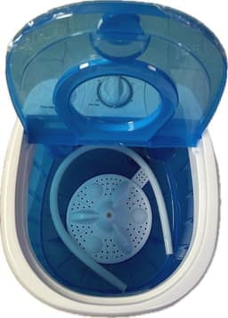 Draagbare Bovenlader Wasmachine 2kg - Compact en Efficiënt in Blauw/Wit — thumbnail 4