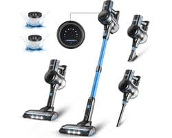 Draadloze steelstofzuiger, INSE, S7P, blauw, 6-in-1 lichtgewicht steelstofzuiger, 26 kPa, 45 min. gebruiksduur, 65 dB, 265 W, 1 l tank