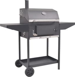 vidaXL Houtskoolbarbecue met onderplank zwart — thumbnail 1