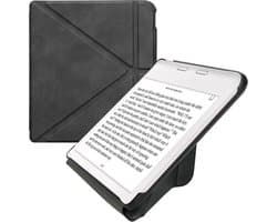 kwmobile e-reader hoesje geschikt voor Kobo Libra Colour hoes - Ereader flip case met standaard - E reader cover van kunstleer - In antraciet