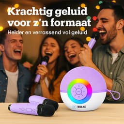 Bolke® - karaoke set - karaoke microfoon - karaoke set voor volwassenen / kinderen - karaoke set met 2 microfoons - karaokesets — thumbnail 2