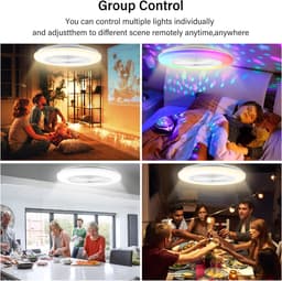 RGB Plafondventilator met lamp Ventilator met LED verlichting Ventilatoren Met afstandsbediening Zomer- en winterstand - Wit — thumbnail 5