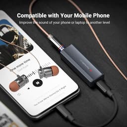 Fosi Audio DS2 USB C naar AUX Koptelefoonversterker DAC Dongle 3.5mm - Draagbare Versterker met Dubbele Uitgang voor iPhone, iPad Pro, Android Telefoon — thumbnail 3