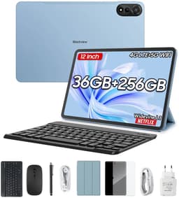 Blackview MEGA 2 Tablet Sets - Android 15 - 4G LTE+WiFi - 12 Inch - 36GB RAM - 256GB - Widevine L1 - 9000mAh - Blauw — thumbnail 1