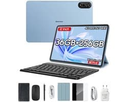 Blackview MEGA 2 Tablet Sets - Android 15 - 4G LTE+WiFi - 12 Inch - 36GB RAM - 256GB - Widevine L1 - 9000mAh - Blauw