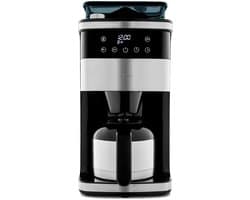 MEDION koffiezetapparaat met molen en thermoskan (1 liter, max. 8 kopjes, 8 maalinstellingen, max. 1000 watt, timer, LED-display, druppelstop, permanent filter, MD19911)