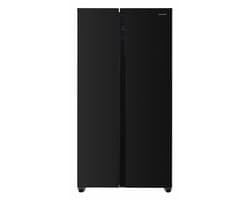 Heinner HSBS-H442NFBKE++ Amerikaanse Side-by-Side Koelkast – 442 L – Full No Frost – Deur-open Alarm – LED Touch Display – Smart Eco Functie – Zwart – 5 Jaar Garantie