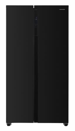 Heinner HSBS-H442NFBKE++ Amerikaanse Side-by-Side Koelkast – 442 L – Full No Frost – Deur-open Alarm – LED Touch Display – Smart Eco Functie – Zwart – 5 Jaar Garantie — thumbnail 1
