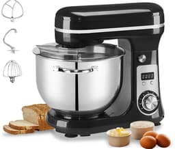 Keukenmixer - Keukenmachine - Foodprocessor - Keukenrobot - LED Display - 6 Snelheden - 1200W - Stil DC-Motor - Elektrische Foodmixer - Zilver — thumbnail 5