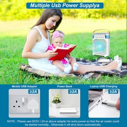 Mini Draagbare Air Conditioner Fan Ventilator - Verkoeld, Bevochtigd, Draagbare kleine water cooler & Aroma Diffuser. — thumbnail 3