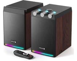 Actieve Bluetooth Plankluidspreker 2.0 - 100 Watt Houten Behuizing met RGB-verlichting
