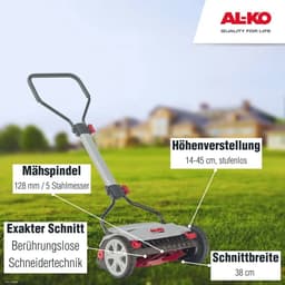 Grasmaaier met Helikoptersnede voor Perfecte Grasverzorging - 38 cm — thumbnail 2