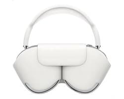 Ainy - Wit Case Accessoires - Koptelefoon hoes geschikt voor Apple Airpods Max | Zacht Polyester Siliconen Syntetisch Leer materiaal | Magneet sluitingen
