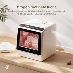 Evidenter ITDW25 - Mini vaatwasser - Vrijstaande vaatwasser - 4 Couverts - 7 Wasprogramma's - Incl. Bestekmandje — thumbnail 9
