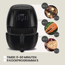Airfryer Grote Capaciteit - Heteluchtfriteuse Vetvrij - Gezond Koken - Snelle Opwarming 60 Sec - 7.7 Liter - Zwart — thumbnail 5