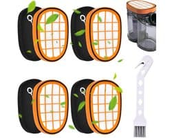 SOLLBRY® - 4 x Filter Geschikt Voor Philips Speedpro Max Aqua 7000 En 8000 Serie - FC5005/01, CP1100/01, CP0663/01 Vervanging Schuimrubber - Steelstofzuiger - Geschikt voor Philips Speedpro Max Schuimfilter - Met Reinigingsborstel