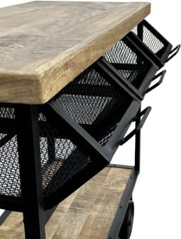 Deco4yourhome®- Trolley - BBQ Tafel - Barbecue Tafel - Keuken Trolley - 3 Lades - 110cm — thumbnail 2