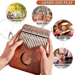 Kalimba 17 Tonen - met Hoes & Accessoires - Duimpiano — thumbnail 3