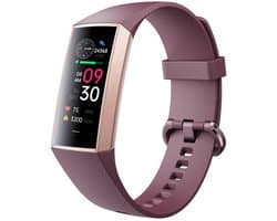 Otiume Stappenteller - Fitness Tracker - Smartwatch Horloge voor Dames en Heren - Paars