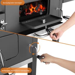 Houtskool barbecue - BBQ - Thuis of camping - Kachel - Voor 5-10 Personen - Op wielen - Outdoor — thumbnail 5