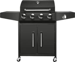 BBQ 5 in 1 - Barbecue op gas - Zwart - Thermostaat - Olievanger accessoires - Gasgrill met zijbrander — thumbnail 1