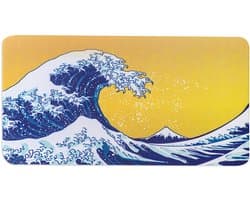 Ekax 3-in-1 Muismat - Multifunctionele Dunne Microvezel Muismat voor Laptops, Handig als Scherm Beschermer, Reinigingsdoek, Draagbaar & Wasbaar, Antislip Achterkant - 28.5 x 15 cm, 0.6 mm Dik, Ukiyo-e