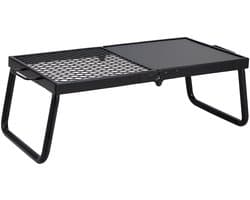 Houtskoolbarbecue (BBQ) - Opvouwbare Tafelbarbecue/Campinggrill - Draagbaar - Afmeting 57 x 28,5 x 23 cm - Tot 300 °C - Inclusief Grillrooster & Grillplaat - Voor Camping & Tuin