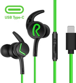 In-Ear Oordopjes met USB C Aansluiting - Oortjes met Draad en Microfoon voor Telefoon / Tablet / Laptop / Smartphone / GSM — thumbnail 1