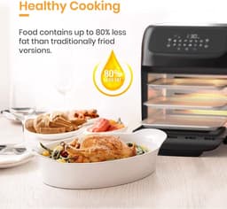 Royalty Line® AFO12601 Airfryer Oven - Airfryer XXL - 12 Liter Heteluchtoven met 12 Programma's - Touch Display Heteluchfriteuse - 1800W - Zwart / RVS — thumbnail 3