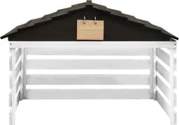 vidaXL - Overkapping - voor - grasmaaier - 78x74x54 - cm - vurenhout - zwart - en - wit — thumbnail 2