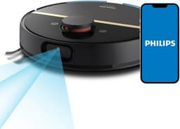 Philips HomeRun Aqua 7000 Series XU7000/01 - Robotstofzuiger met Dweilfunctie - Zwart / Goud - App Connected — thumbnail 1