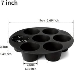 Airfryer Siliconen Cupcake bakvorm - 17CM - Zwart — thumbnail 1