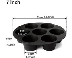 Airfryer Siliconen Cupcake bakvorm - 17CM - Zwart
