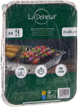 La Dehesa Eenmalig gebruik wegwerp BBQ/Barbeque grills - 2x - 31 x 23 x 6 cm — thumbnail 3