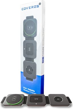 Coverzs 3 in 1 Travel Charger geschikt voor Apple iPhone / Apple Watch / AirPods - Oplader draadloos - iPhone Oplader met kabel - USB A naar USB C - Opvouwbaar Docking station - Vouwbaar Oplaadstation - GSM lader Qi station — thumbnail 3