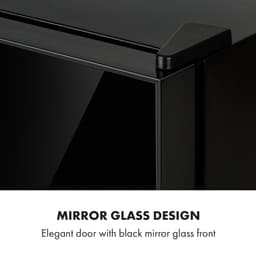 Klarstein Mini-Koelkast Frosty Vrijstaande - 10 Liter - Losse Glazen Bodemplaat - 33dB - Koele Frisheid - Voor Gastkamers Of Slaapkamers - Glansrijk - Thermo-elektrisch Koelsysteem - Spiegelglasdeur - praktisch - Elegant - Zwart — thumbnail 10