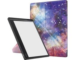 Hoes Geschikt voor Kobo Elipsa 2E - Luxe E-reader Trifold Case - Bescherm Hoesje Book Cover - Galaxy