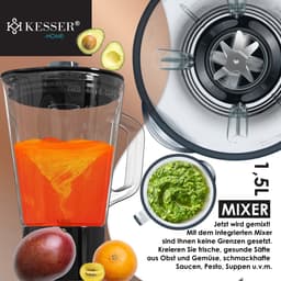 KESSER® 3 in 1 Keukenmachine Foodprocessor - Keukenmixer - Keukenrobotor K-KM 3000 met Kneder Multifunctionele Mixer 5,5 L Kom met 3 Menggereedschappen 1,5 L Sapcentrifuge Worstset Pasta & Koekjesvormen - Koper — thumbnail 2