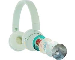 BuddyPhones PopFun Koptelefoon Kinderen - Kinder Koptelefoon Draadloos – Volumelimiet 84/95 dB – 24 uur batterijduur – Bluetooth Hoofdtelefoon - Ingebouwde microfoon - Inclusief Leuke Stickers - Groen