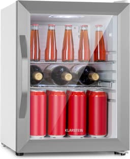 Klarstein Flessenkoelkast Beersafe Crystal White bierkoelkast, drankkoelkast met glazen deur, koelkast, met een inhoud van 33 liter - LED - RVS - Touch - Bottle Cooler - Bierkoeler - Drankkoeler — thumbnail 1